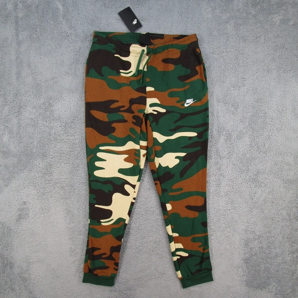 Nike Sportswear Club Fleece Camo Joggers Mens Medium Green Brown AV5942-341